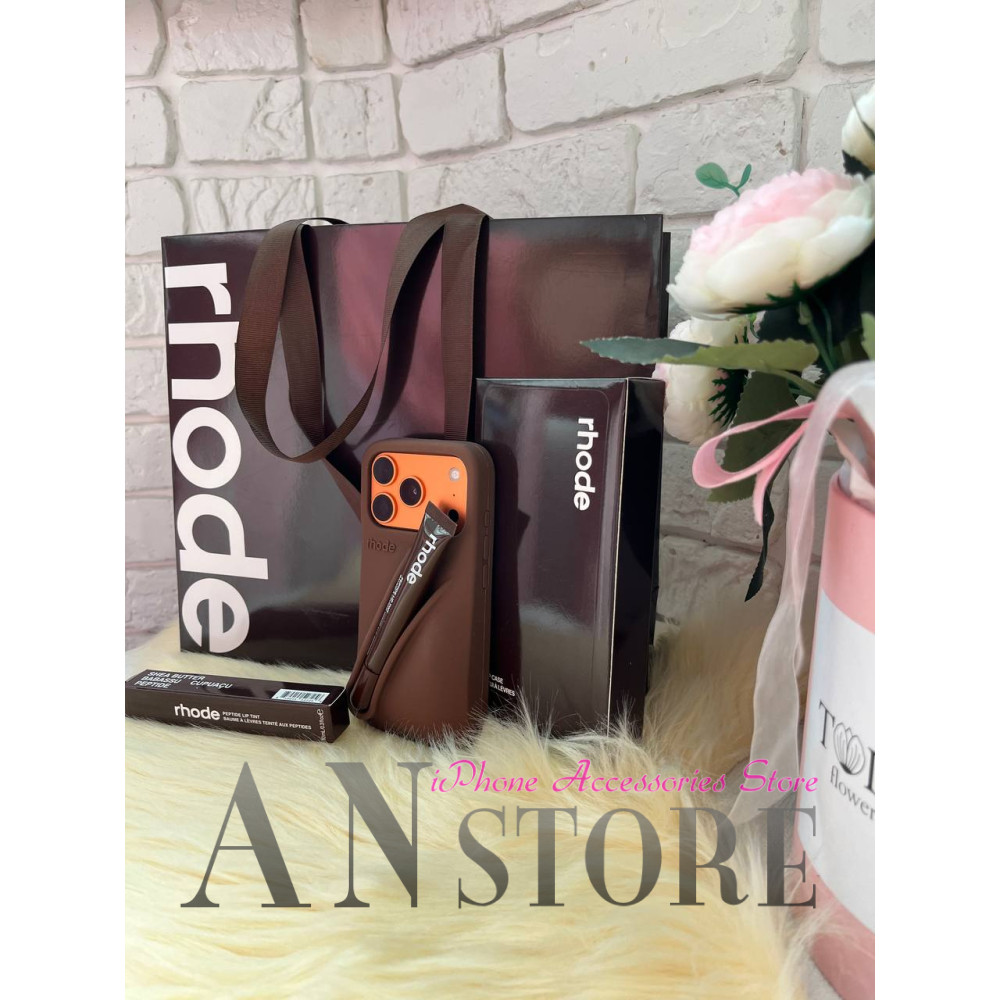 Rhode Espresso – подарунковий набір з чохлом для iPhone і блиском у фірмовому пакеті
